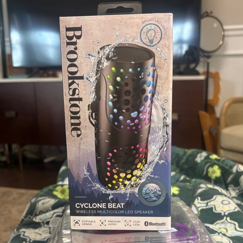 Brookstone Cyclone Beat Black LED Speaker